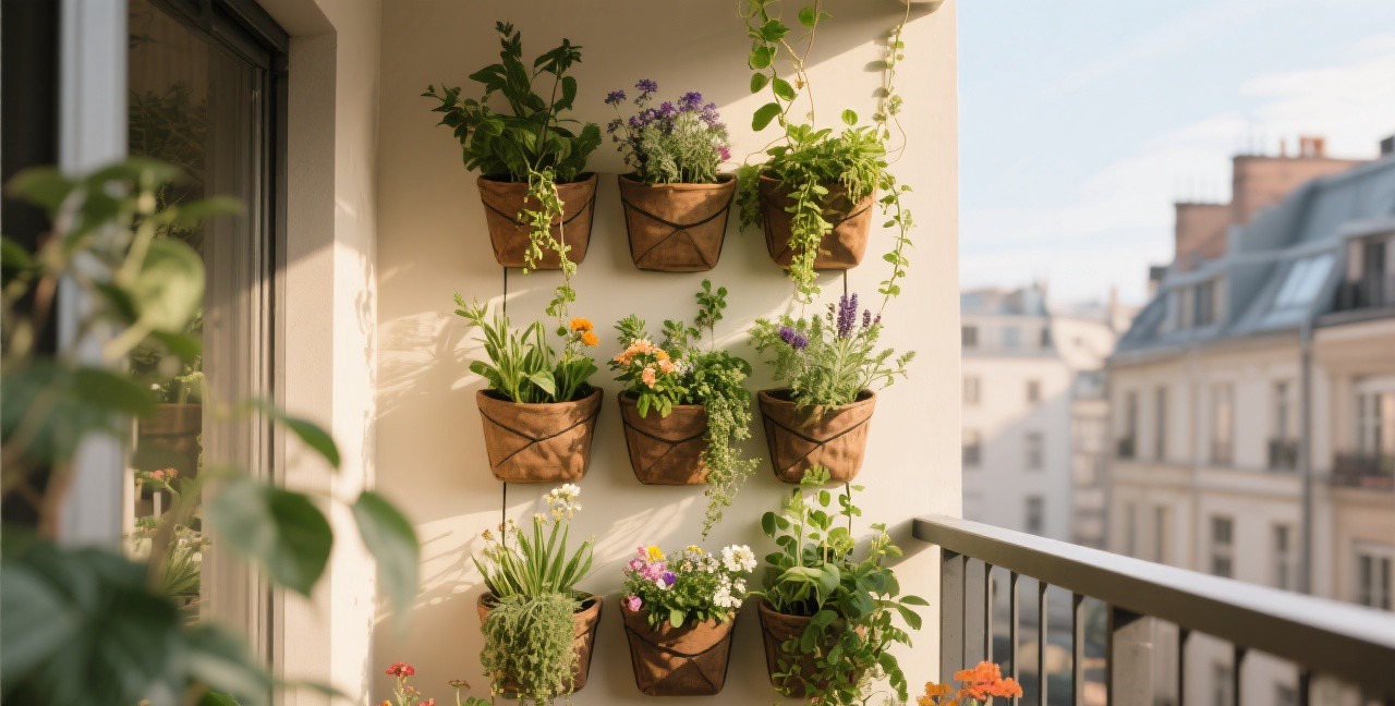 Vertical Balcony Garden: Growing Up with Wall Planters and Trellises
